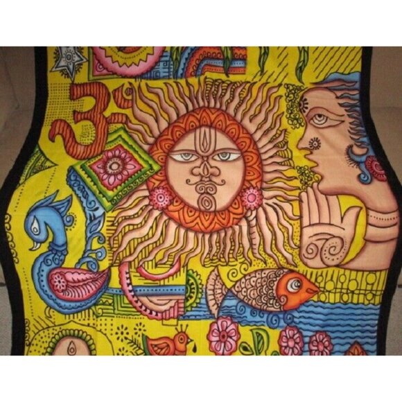 New Large Mexicali Sun God Southwest Tapestry Room Decor Wall Hanging Coverlet - Picture 2 of 5